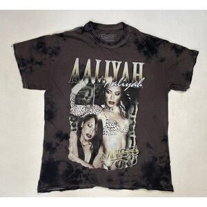 Aaliyah Miss You Graphic T-shirt Women XS Tie Dye Short Sleeve Music